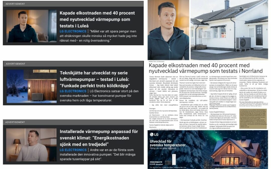 Lokal native-succé för LG:s nya värmepumpar